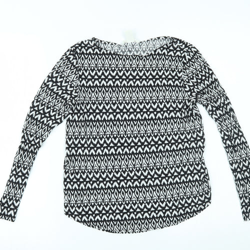 H&M Womens Black Geometric  Basic Blouse Size S
