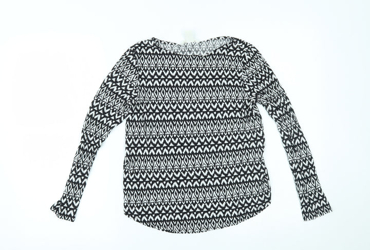 H&M Womens Black Geometric  Basic Blouse Size S