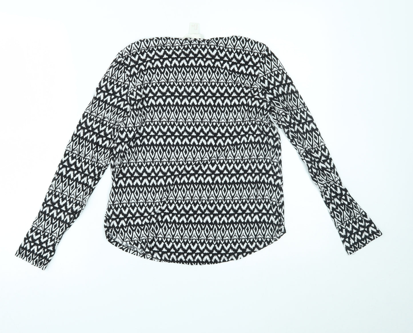 H&M Womens Black Geometric  Basic Blouse Size S