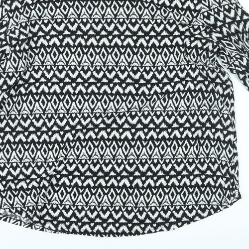 H&M Womens Black Geometric  Basic Blouse Size S