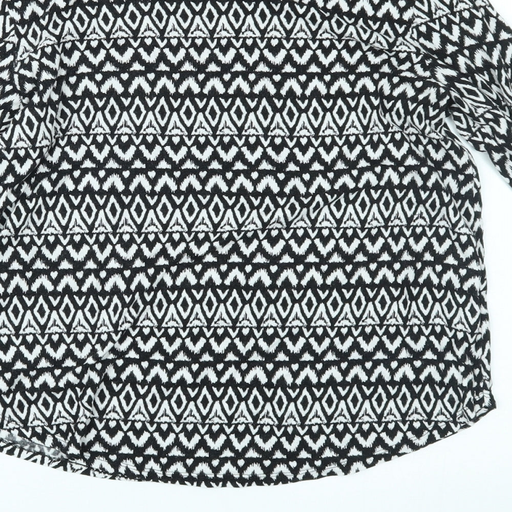 H&M Womens Black Geometric  Basic Blouse Size S