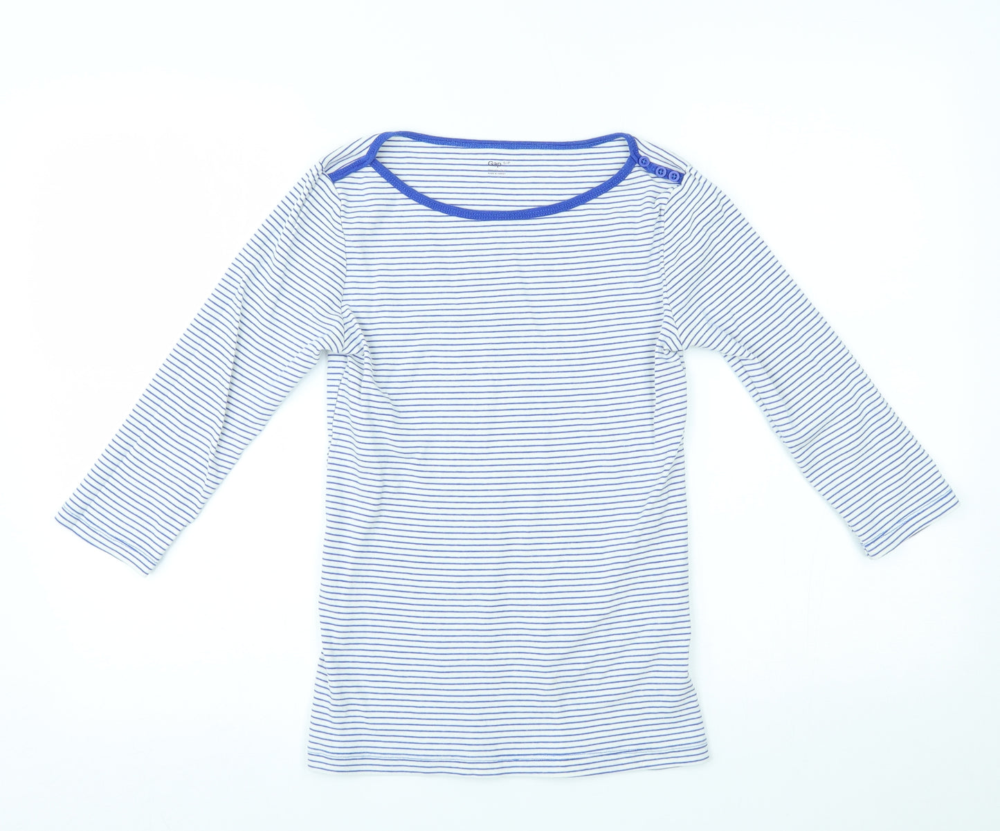 Gap Womens White Striped  Basic Blouse Size S