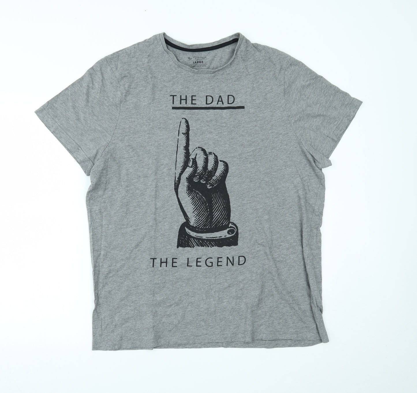 TU Mens Grey    T-Shirt Size L