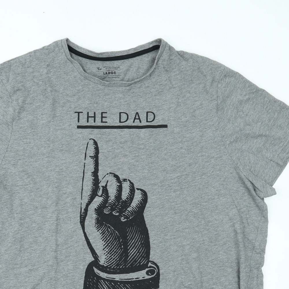 TU Mens Grey    T-Shirt Size L