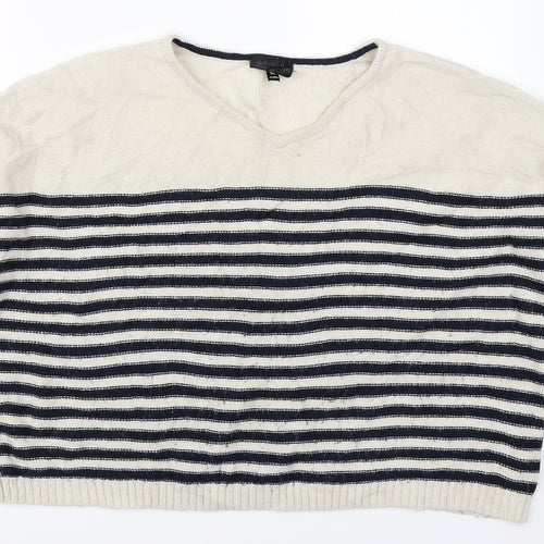 Topshop Womens Beige Striped  Pullover Jumper Size 12