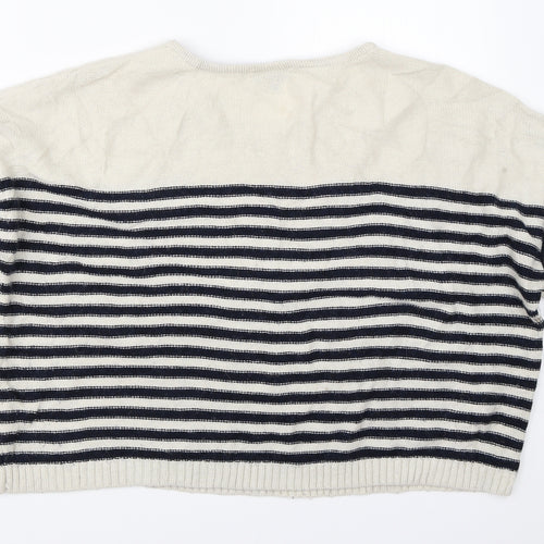 Topshop Womens Beige Striped  Pullover Jumper Size 12