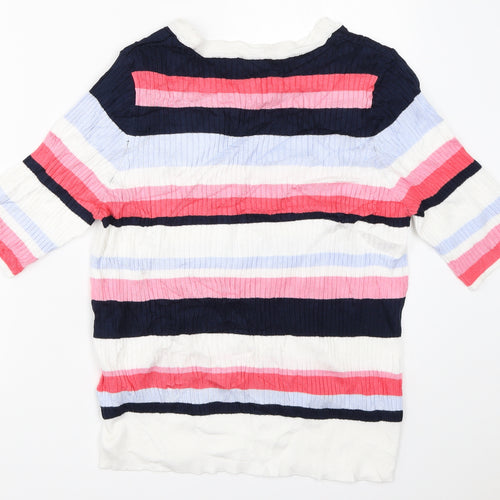 Marks and Spencer Womens Ivory Striped  Pullover Jumper Size 16