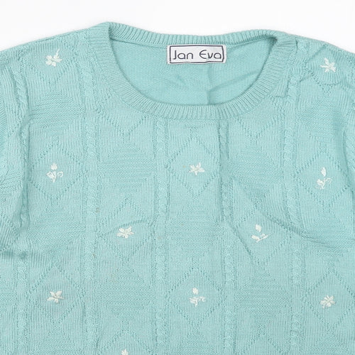 Jan Eva Womens Blue   Pullover Jumper Size M