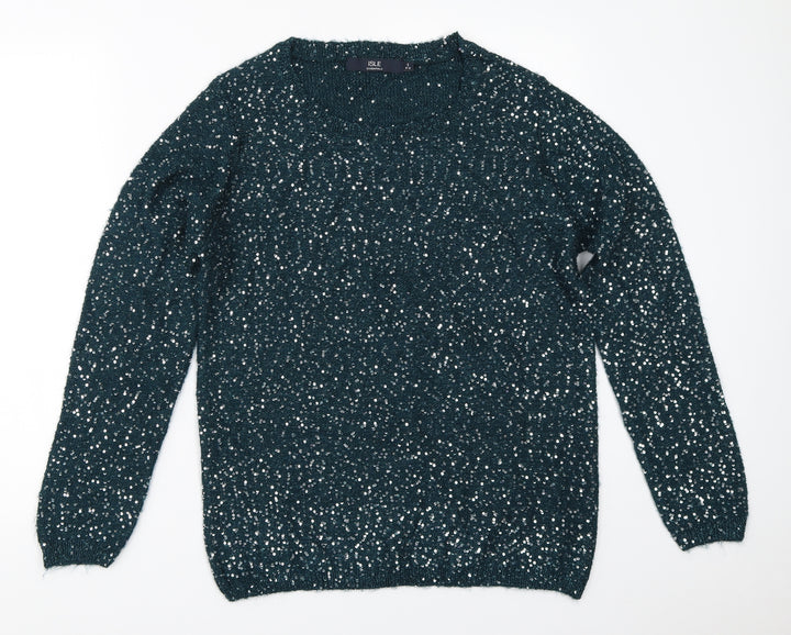 EWM Womens Blue Pullover Jumper Size S
