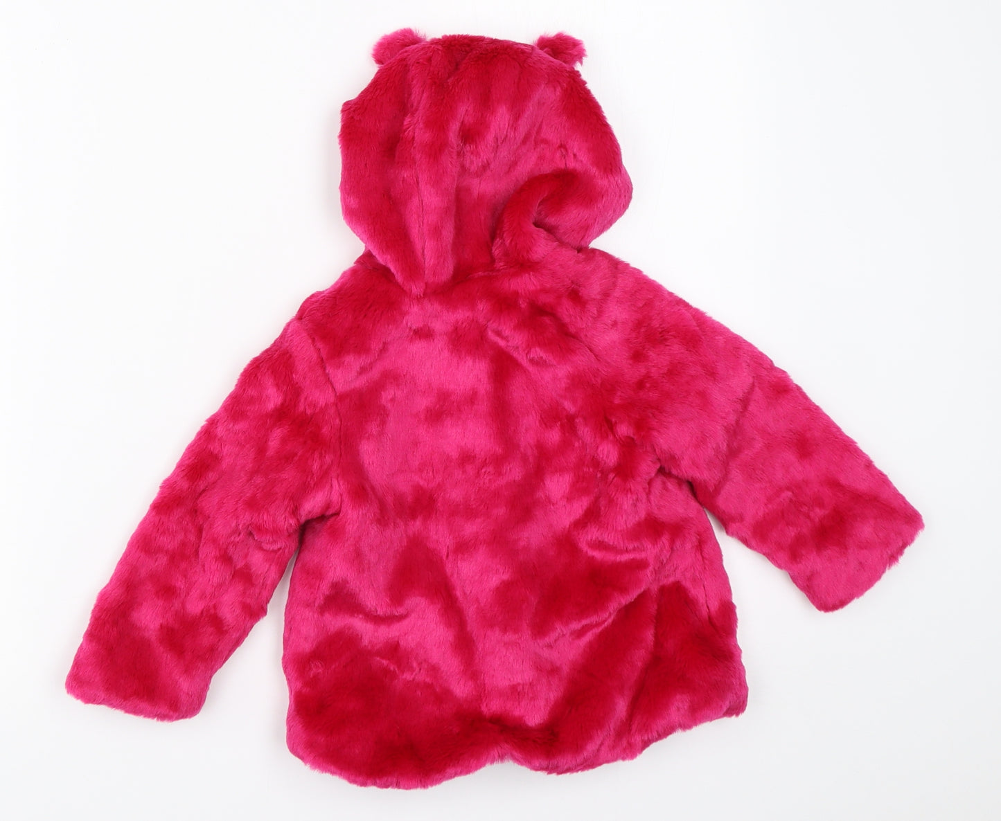 George Girls Pink   Overcoat Coat Size 12-18 Months  - faux fur