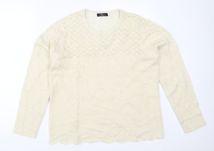 BM Womens Ivory Pullover Jumper Size M