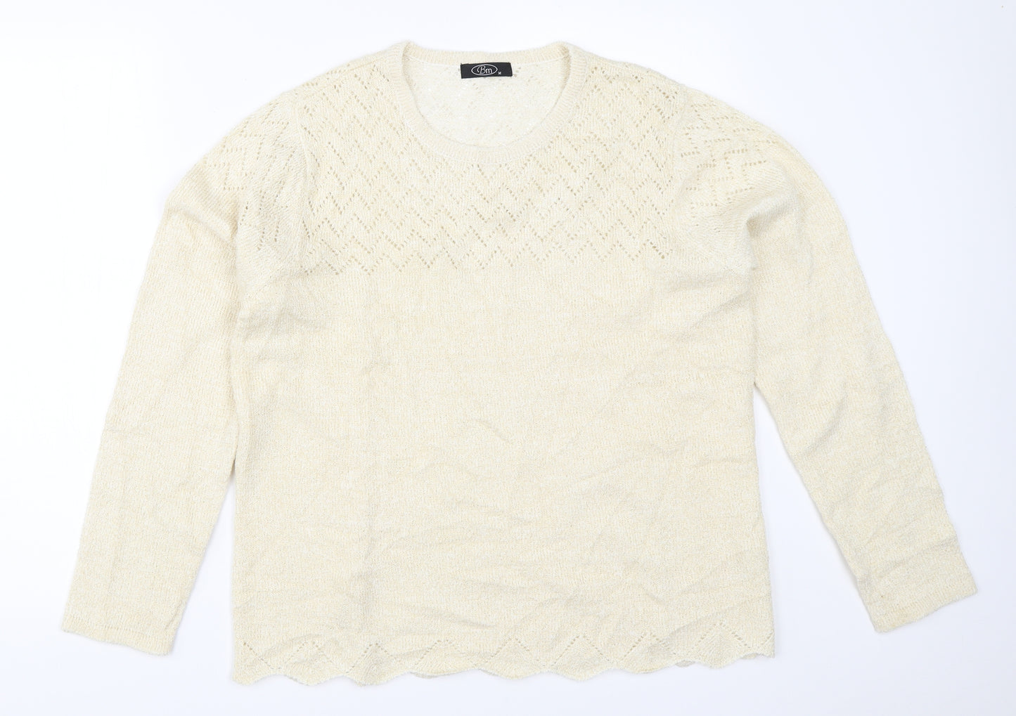 BM Womens Ivory   Pullover Jumper Size M