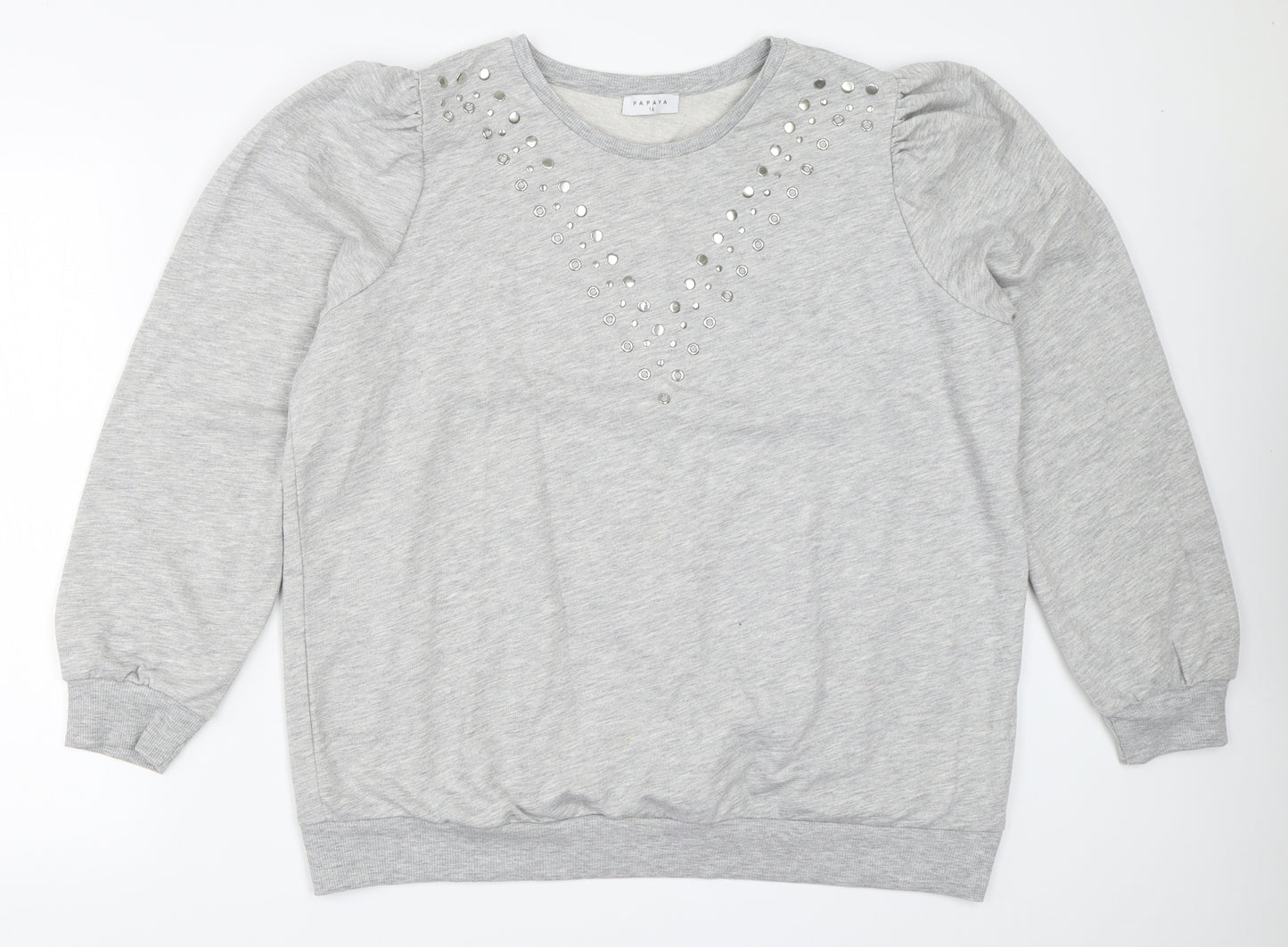 Papaya Womens Grey   Pullover Sweatshirt Size 18