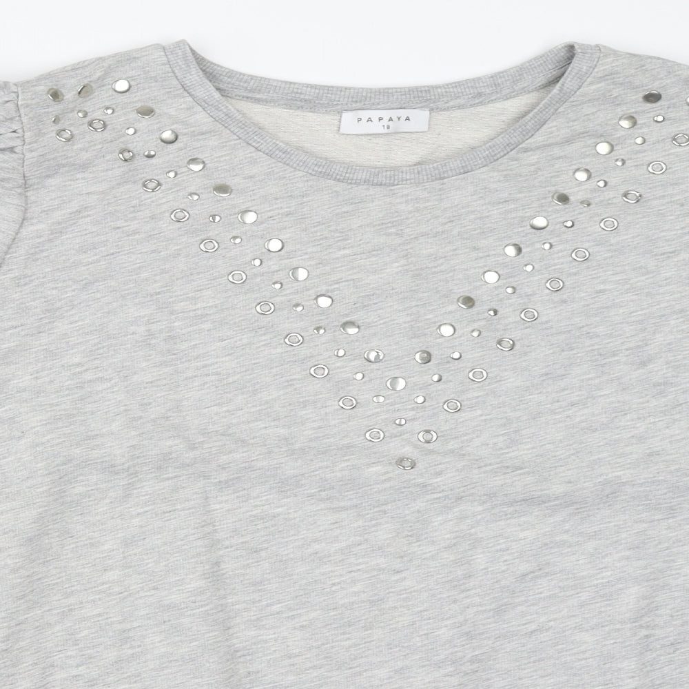 Papaya Womens Grey   Pullover Sweatshirt Size 18