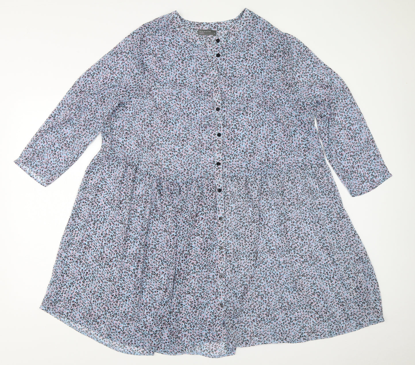 Papaya Womens Blue Animal Print  Fit & Flare  Size 18
