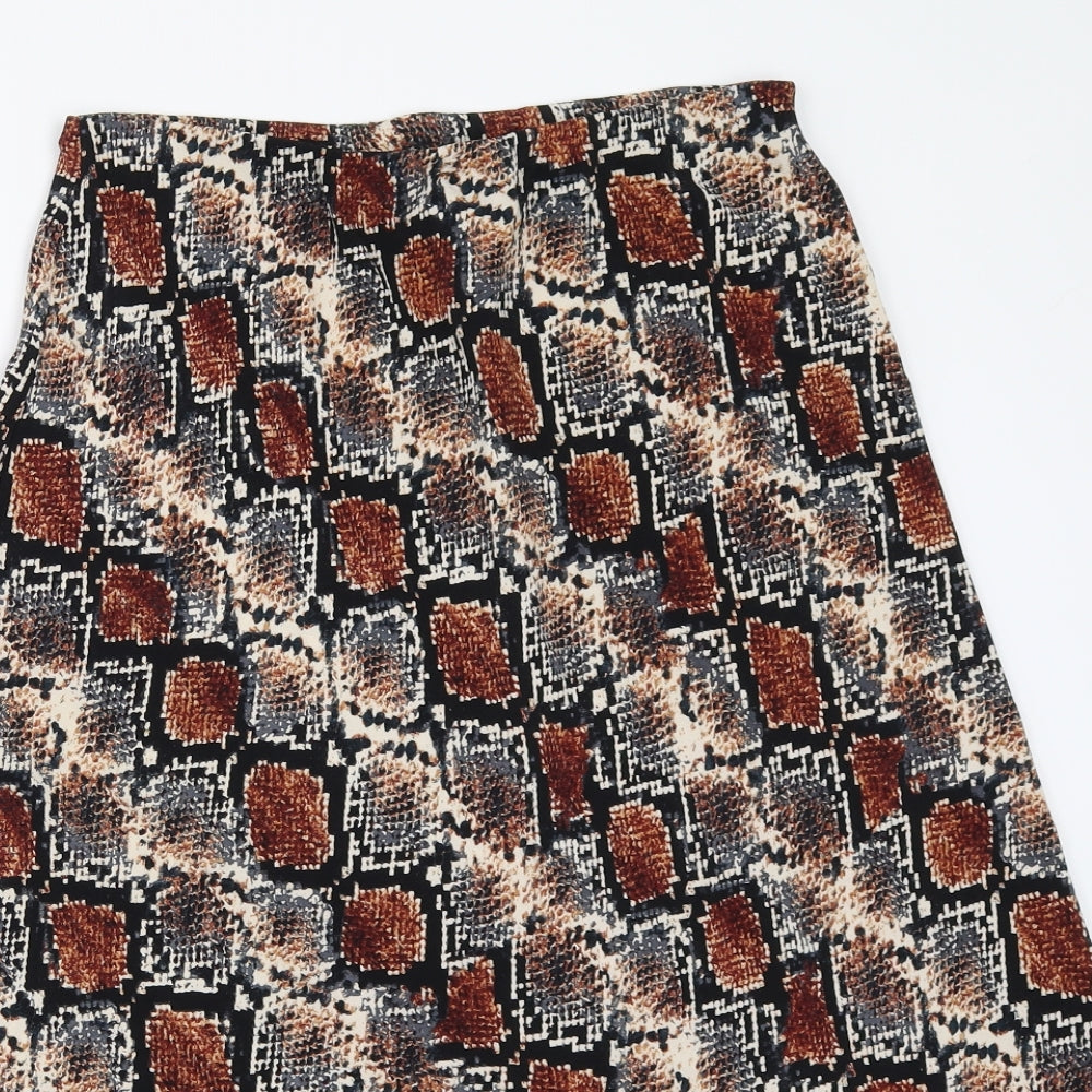 NEXT Womens Brown Animal Print  Flare Skirt Size 12