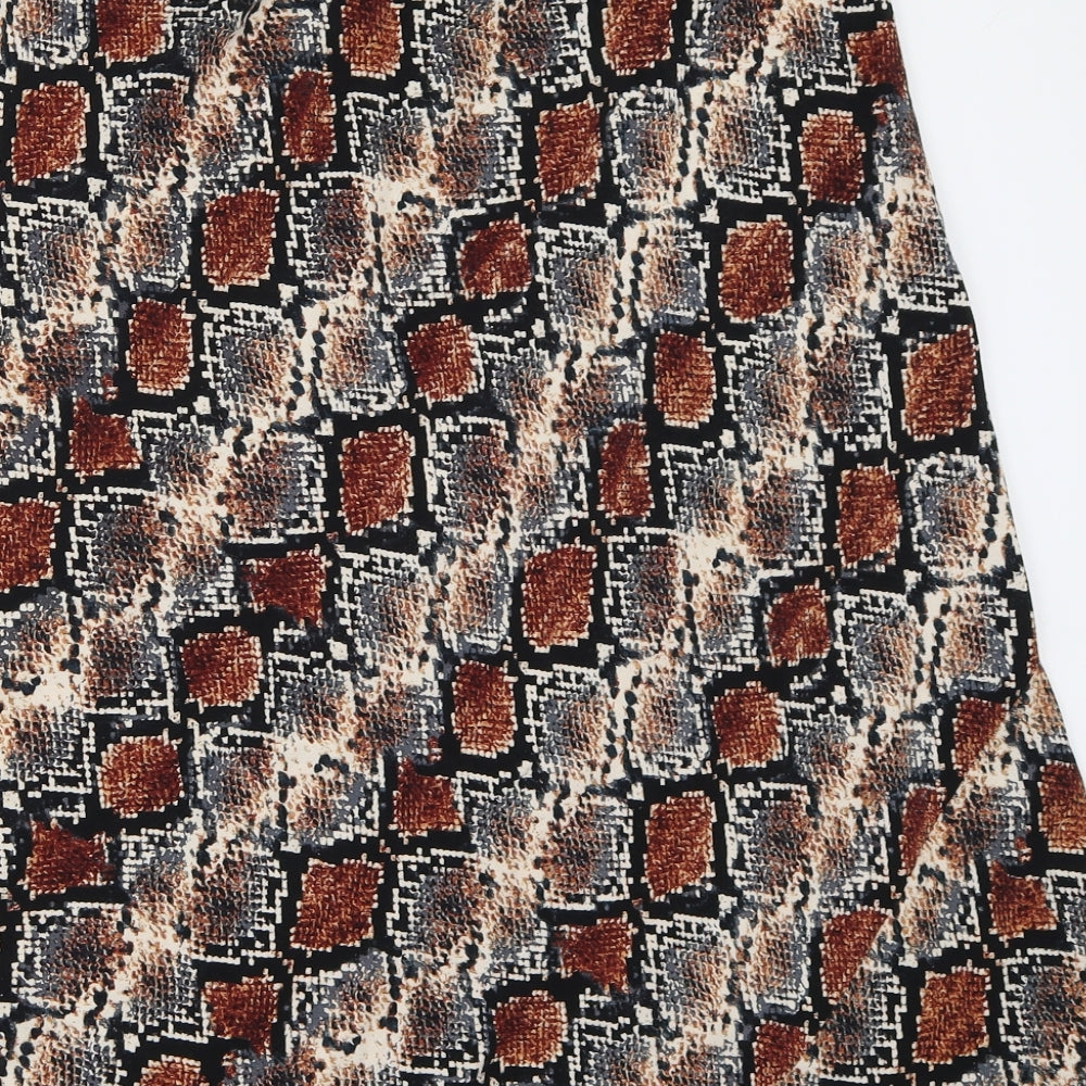 NEXT Womens Brown Animal Print  Flare Skirt Size 12