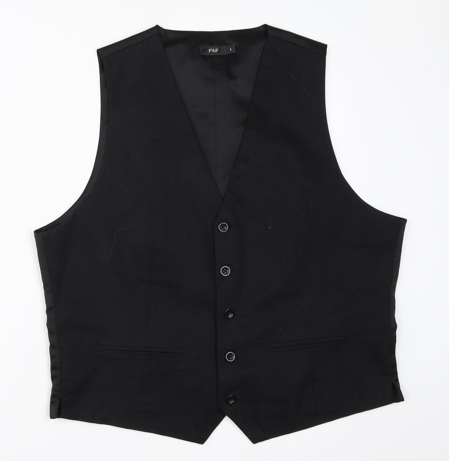 F&F Mens Black   Jacket Suit Waistcoat Size L
