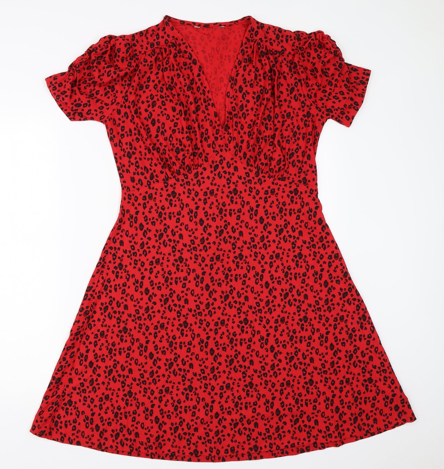 NEXT Womens Red Animal Print  Fit & Flare  Size 12