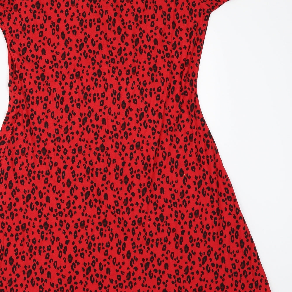 NEXT Womens Red Animal Print  Fit & Flare  Size 12