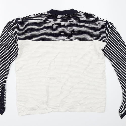 Topshop Womens Blue Striped  Pullover Jumper Size 8
