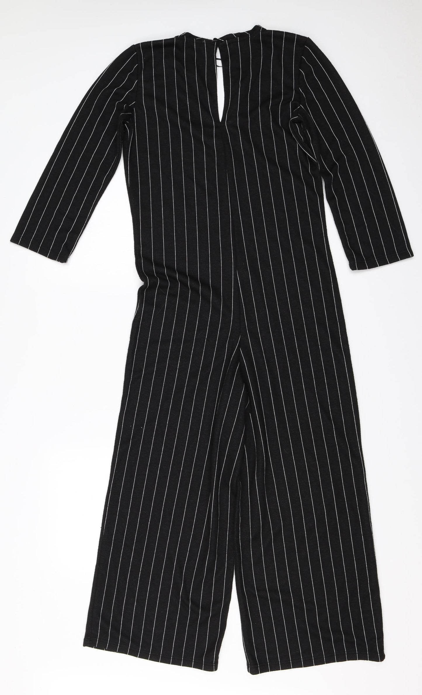 Zara Womens Black Striped  Jumpsuit One-Piece Size S