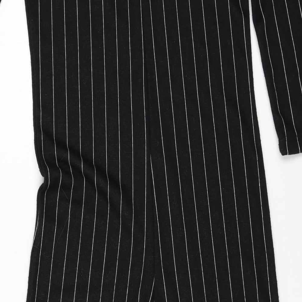 Zara Womens Black Striped  Jumpsuit One-Piece Size S