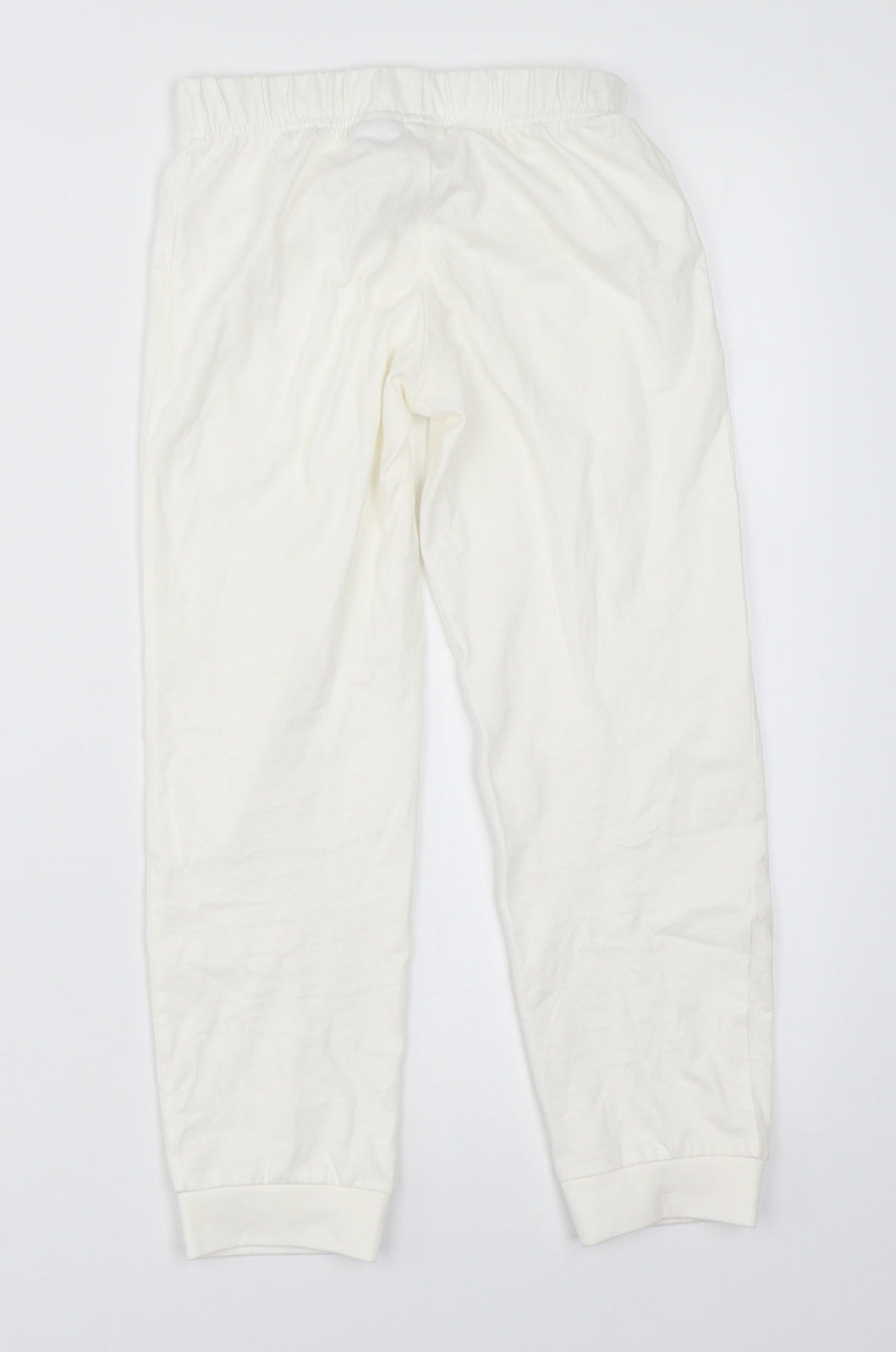 Preworn Girls White Solid  Top Pyjama Pants Size 5-6 Years