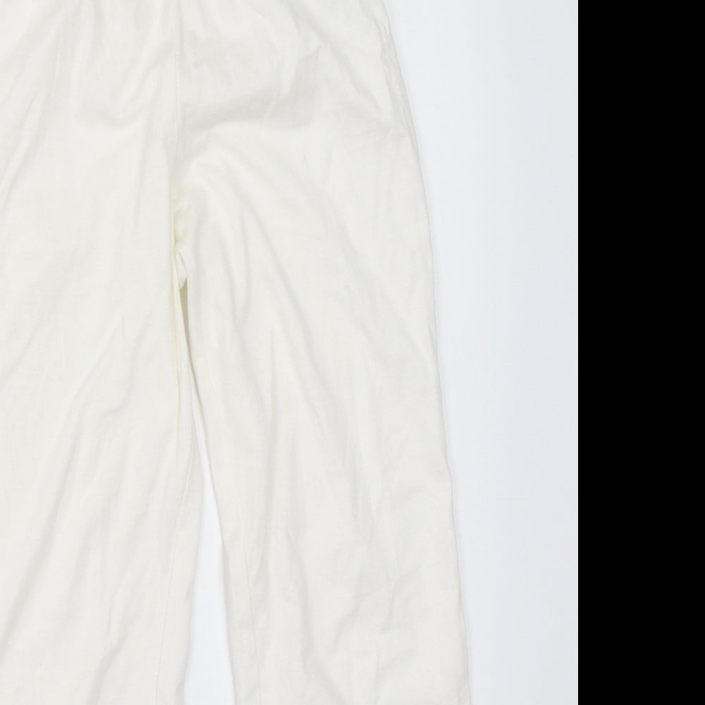 Preworn Girls White Solid  Top Pyjama Pants Size 5-6 Years