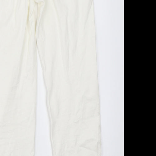 Preworn Girls White Solid  Top Pyjama Pants Size 5-6 Years