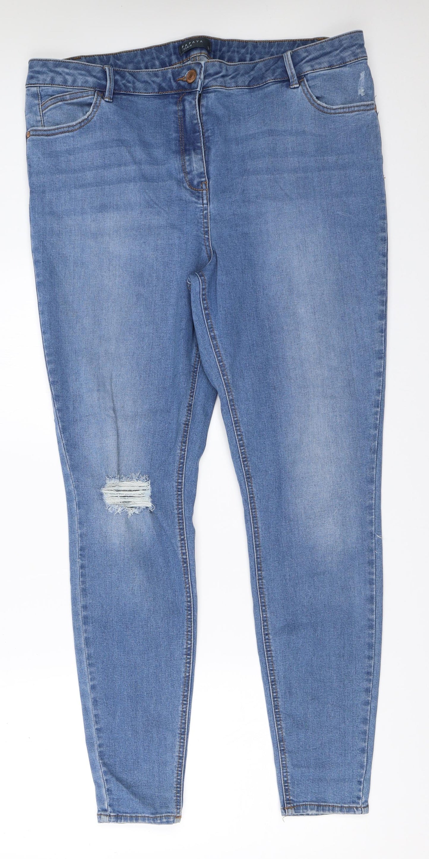 Papaya Womens Blue   Skinny Jeans Size 18 L30 in