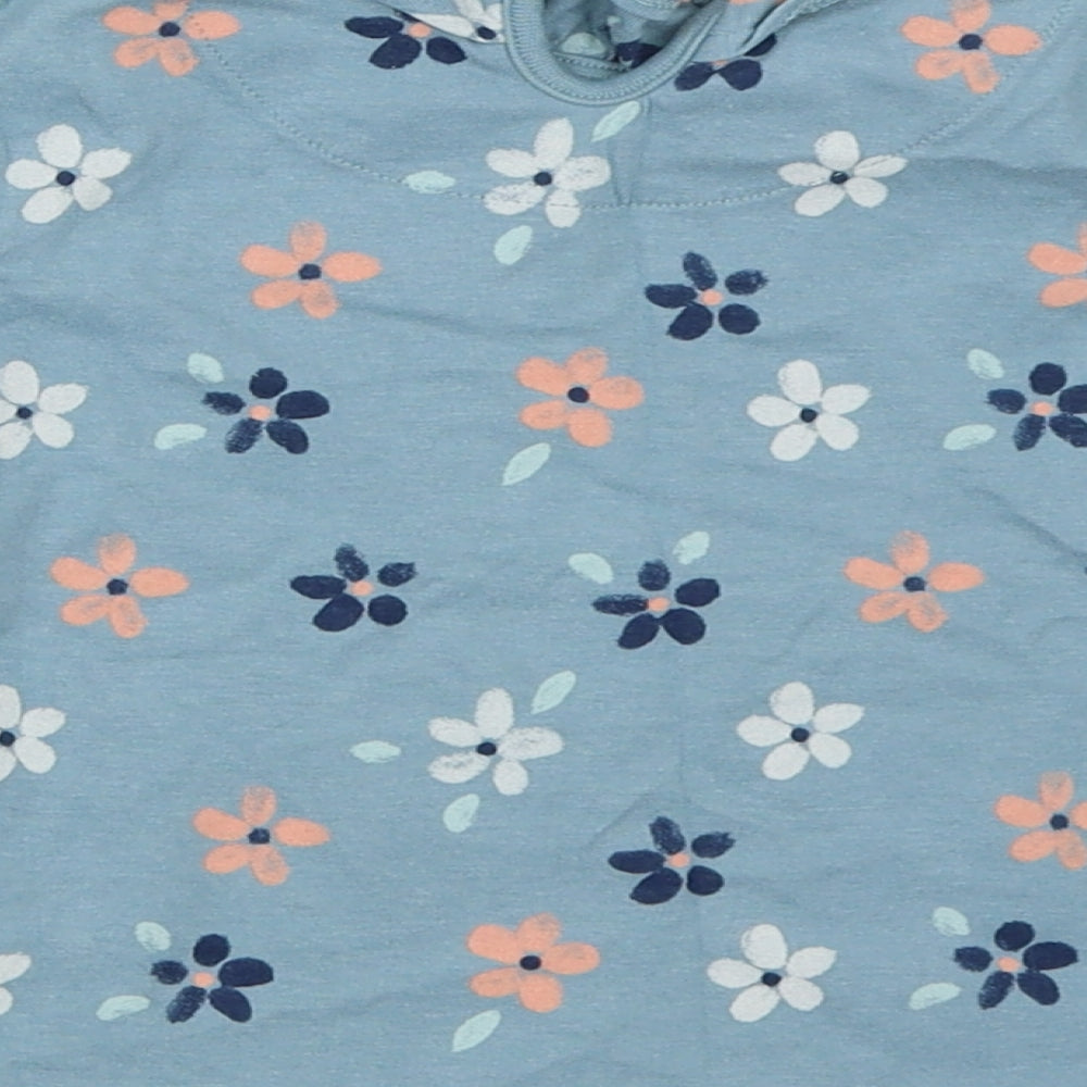 TU Girls Blue Floral  Basic T-Shirt Size 3-4 Years