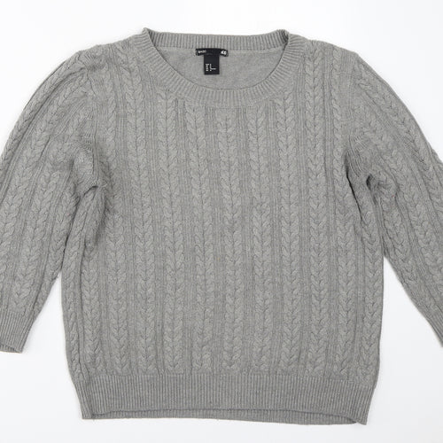 H&M Womens Grey   Pullover Jumper Size M