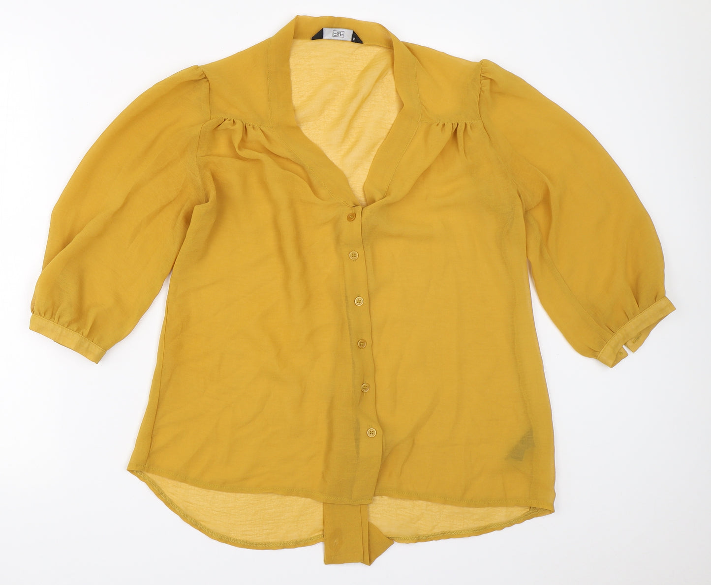 F&F Womens Yellow   Basic Button-Up Size 8