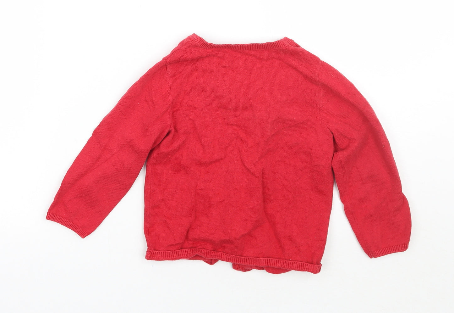 Mothercare Girls Red   Pullover Jumper Size 2-3 Years