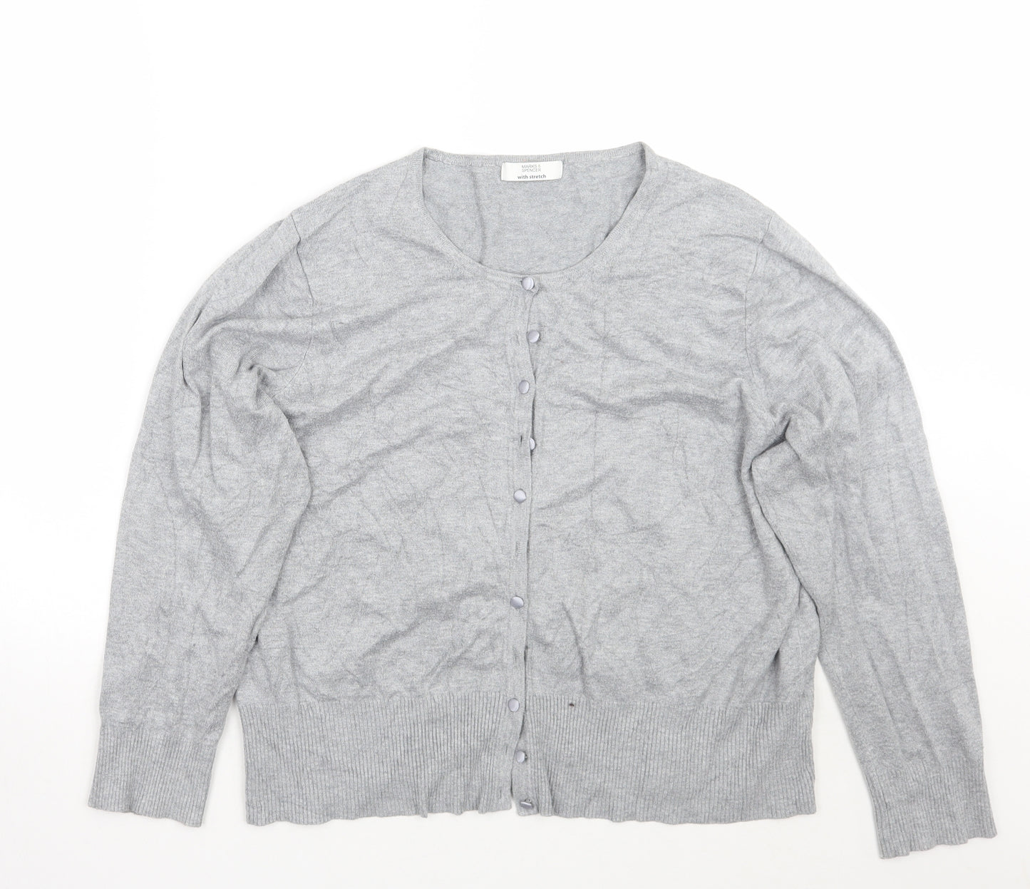 Marks and Spencer Womens Grey   Cardigan Jumper Size 24