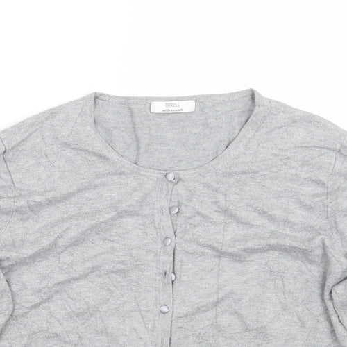 Marks and Spencer Womens Grey   Cardigan Jumper Size 24