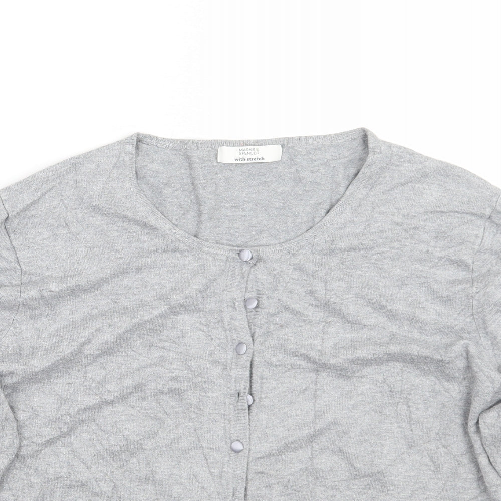 Marks and Spencer Womens Grey   Cardigan Jumper Size 24