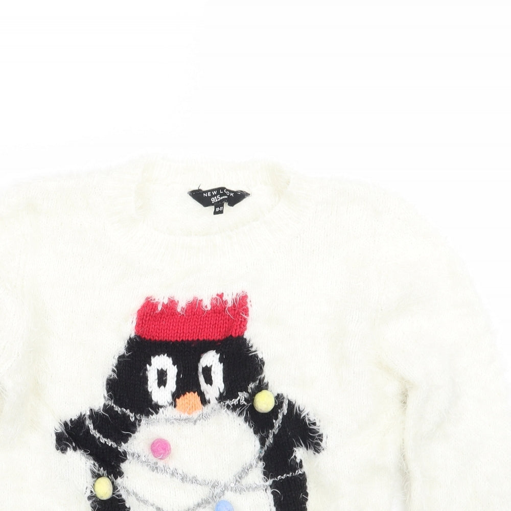 newlook Girls White   Pullover Jumper Size 10-11 Years
