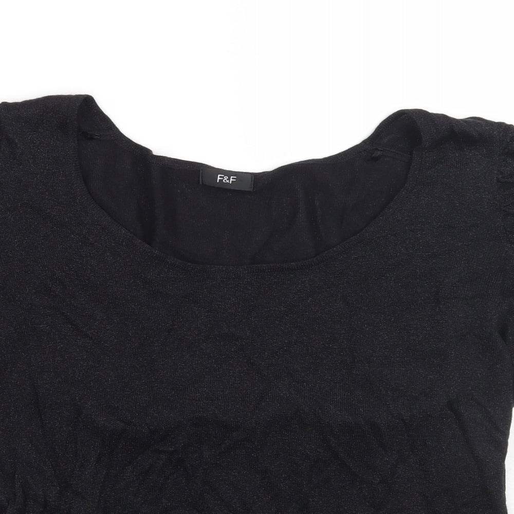 F&F Womens Black   Basic T-Shirt Size 16