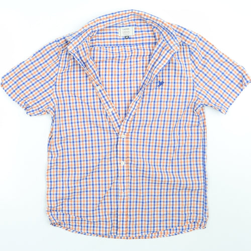 George Mens Blue Check   Button-Up Size M