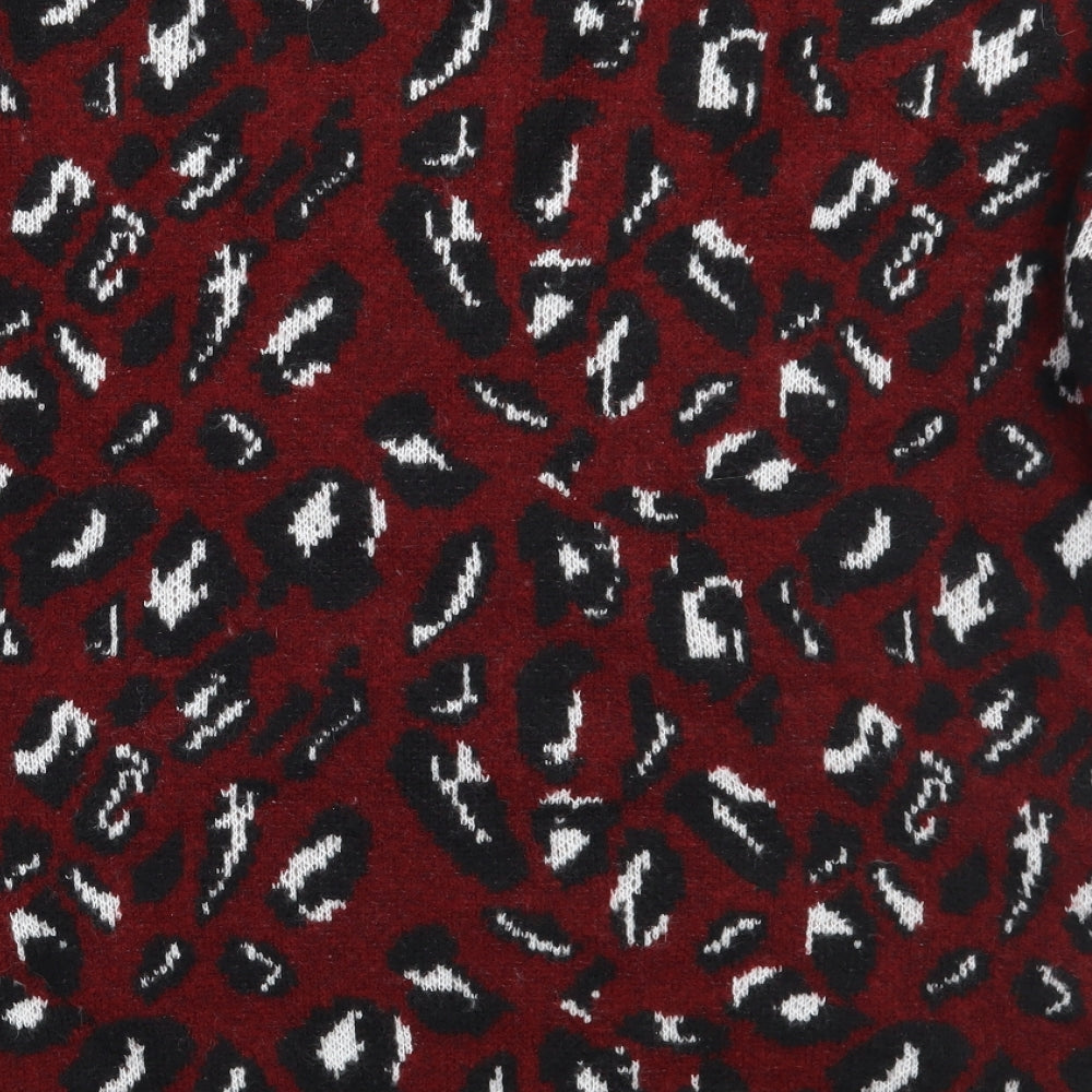TU Womens Red Animal Print  Pullover Jumper Size 18