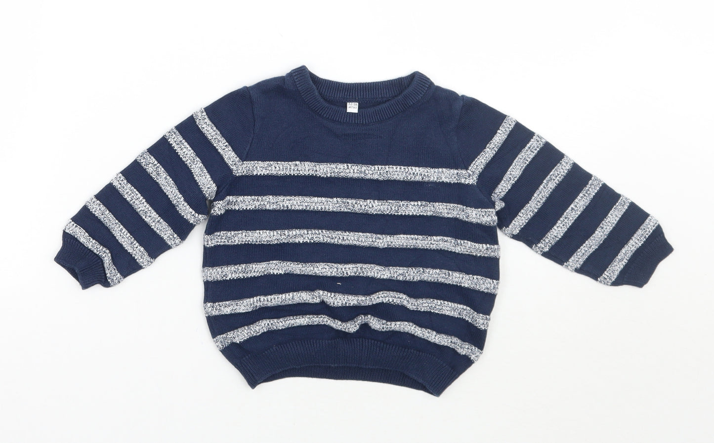 Marks and Spencer Boys Blue Striped  Pullover Jumper Size 12-18 Months