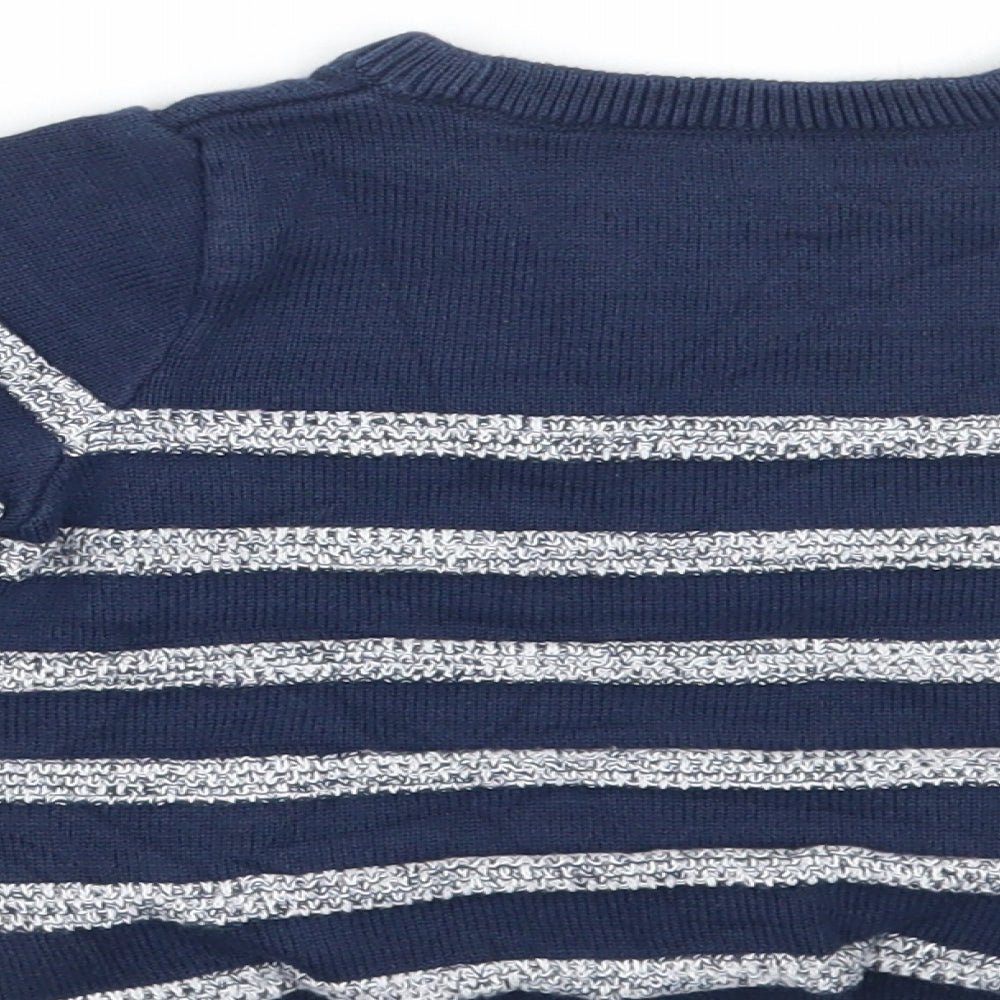 Marks and Spencer Boys Blue Striped  Pullover Jumper Size 12-18 Months