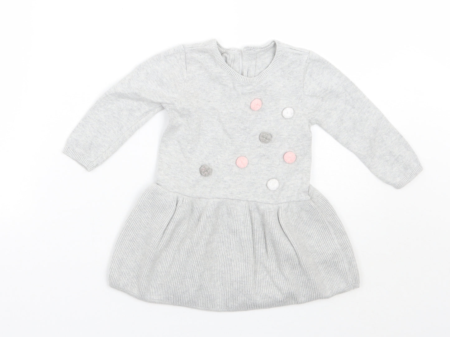 George Girls Grey Polka Dot  A-Line  Size 9-12 Months