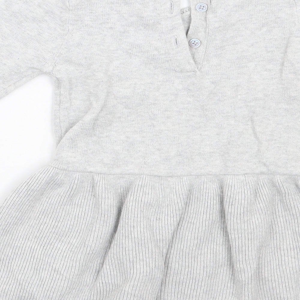 George Girls Grey Polka Dot  A-Line  Size 9-12 Months