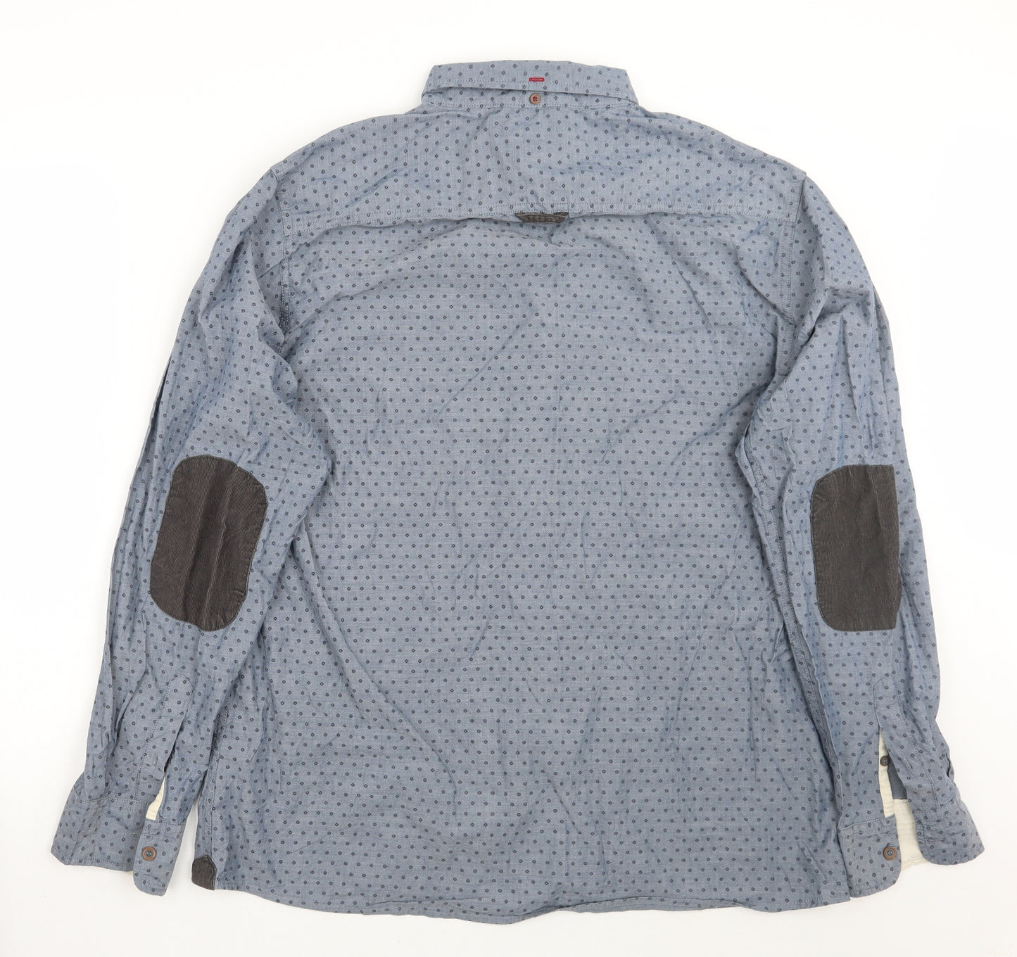 F&F Mens Blue Geometric   Button-Up Size XL