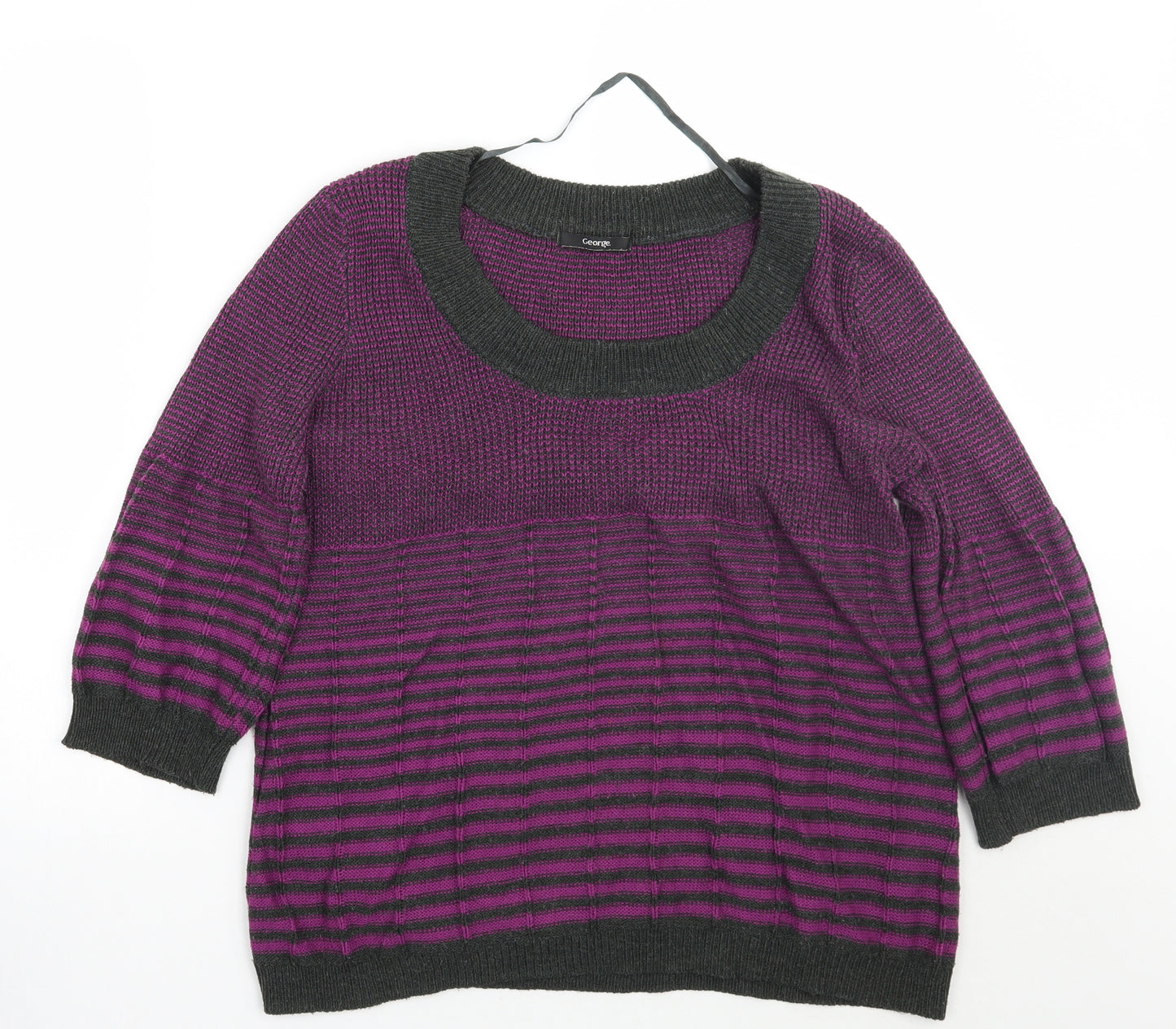 George Womens Purple Striped  Pullover Jumper Size 20