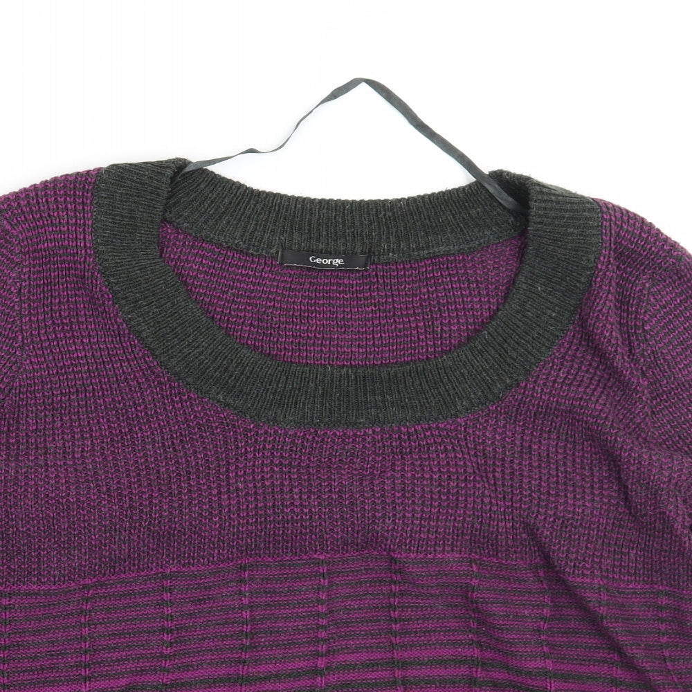 George Womens Purple Striped  Pullover Jumper Size 20