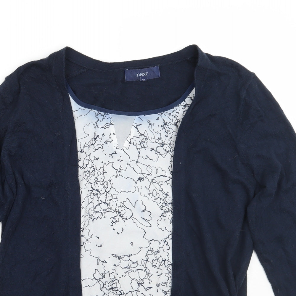NEXT Womens Blue Floral  Cardigan Jumper Size 16